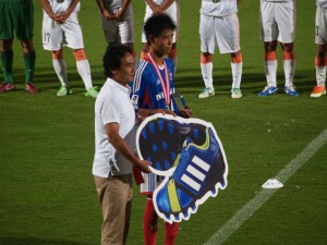 MVPを獲得した横浜FMユース汰木康也（3年）